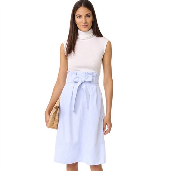 Club Monaco Dilys Powder Blue Midi Skirt- Size 4 - Picture 1 of 7